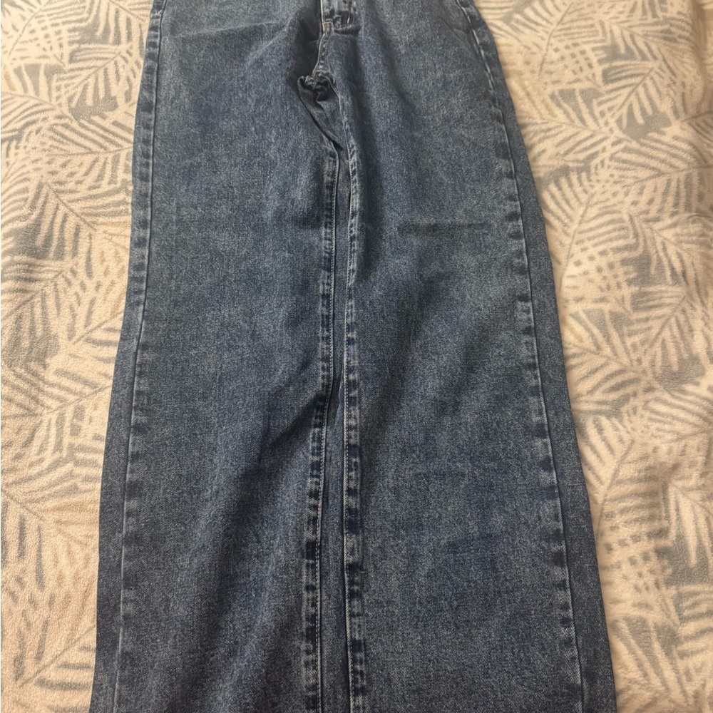 SHEIN Dark Blue Straight Leg Jeans